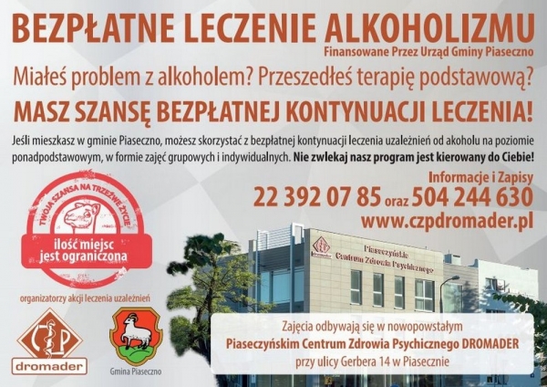 Bezpłatne leczenie alkoholizmu w Gminie Piaseczno