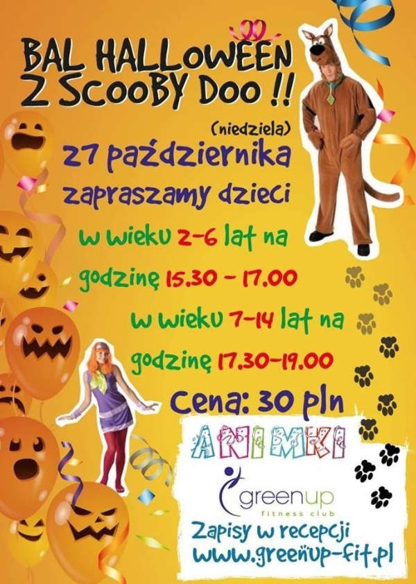 Bal Halloween ze Scooby Doo w GreenUp'ie