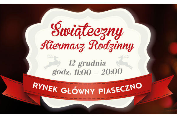 Świąteczny Kiermasz Rodzinny w Piasecznie - zaproszenie dla wystawców