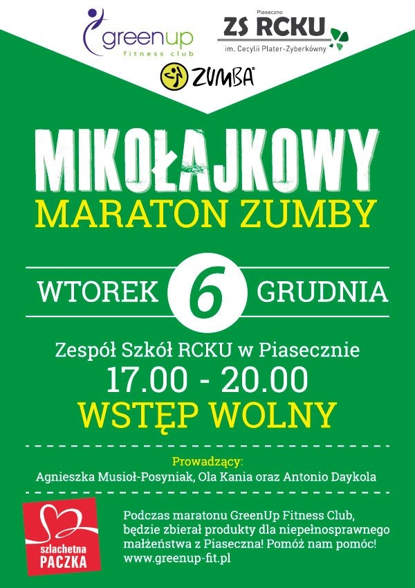 Wielki Mikołajowy Maraton Zumby w ZSRCKU Piaseczno