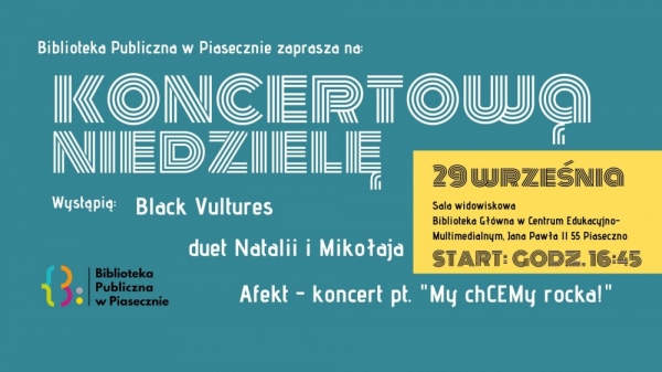 Koncert rockowy w CEM Piaseczno – Black Vultures, Natalia i Mikołaj, Afekt