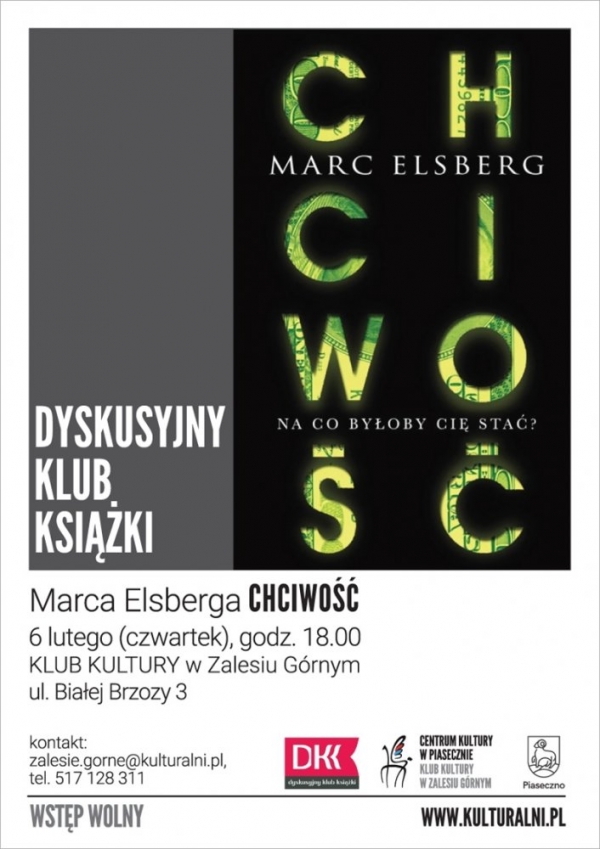 CHCIWOŚĆ Marc Elsberg – Dyskusyjny Klub Książki w Zalesiu