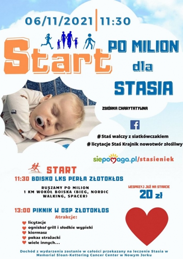 Start po milion dla Stasia – zbiórka charytatywna w Złotokłosie