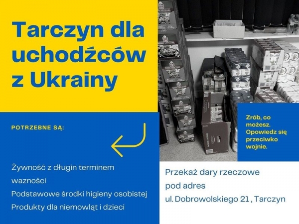 Tarczyn dla Ukrainy - prośba o przynoszenie darów